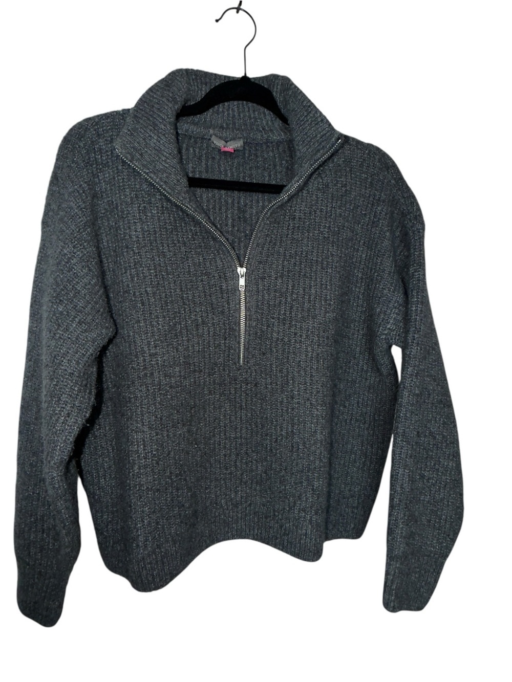Vince Camuto Men's Dark Gray Half-Zip Sweater